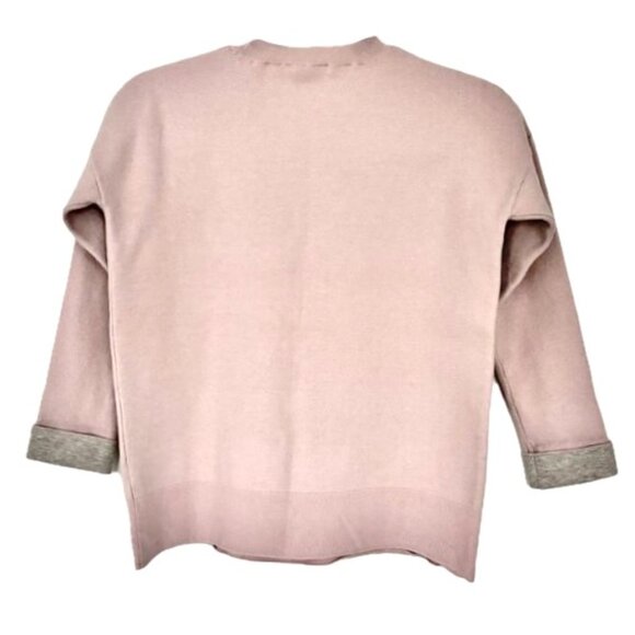 SOLD -Vince Double Faced Sweater Pale Pink w Gray  Women XS - Picture 2 of 10